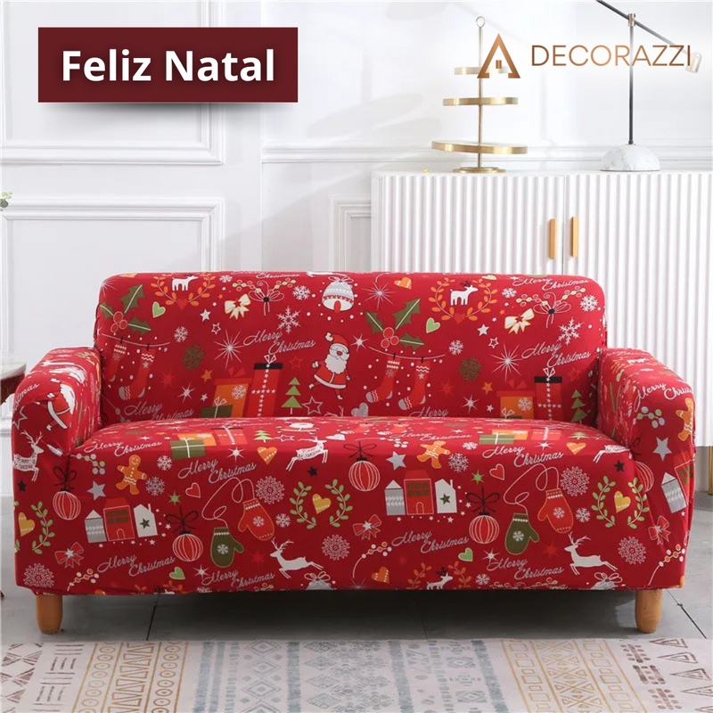 CAPA DE SOFÁ DE NATAL ANTIDERRAPANTE