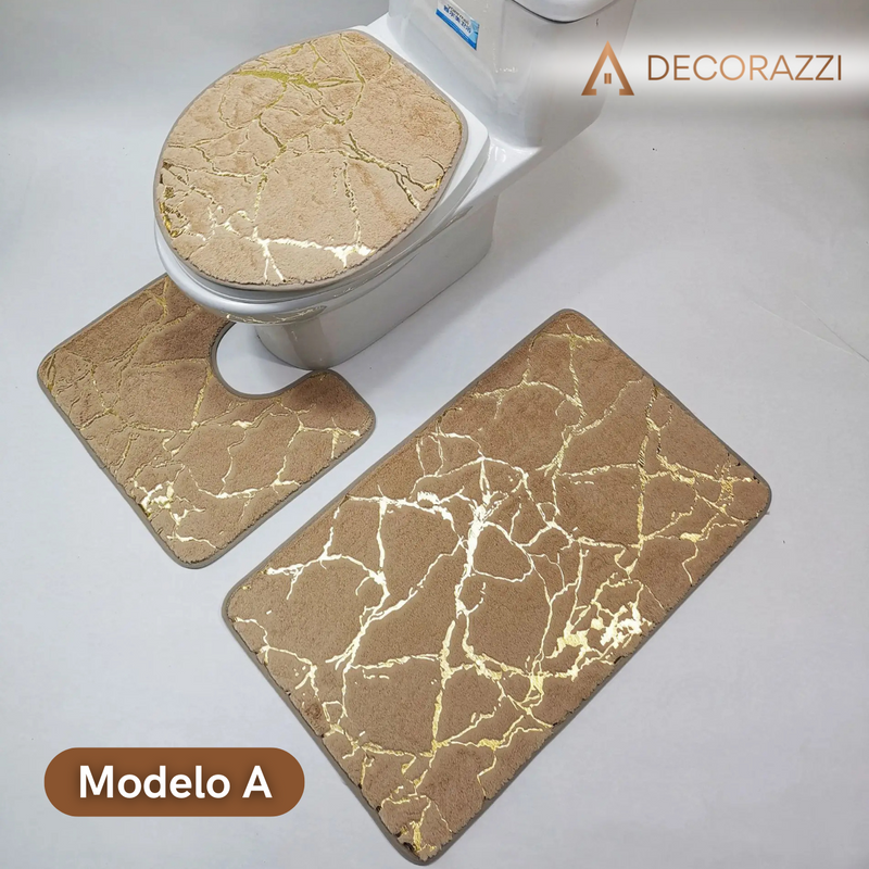 KIT DE BANHEIRO DIAMANTADO COM 3 PEÇAS (Modelo Exclusivo)