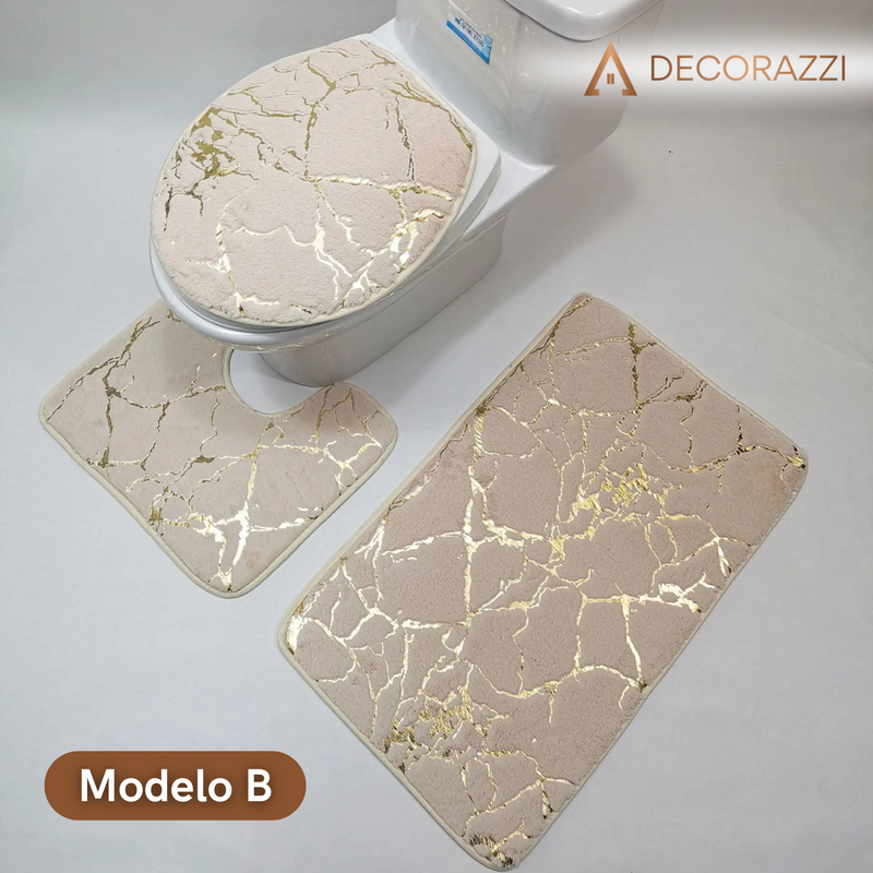 KIT DE BANHEIRO DIAMANTADO COM 3 PEÇAS (Modelo Exclusivo)