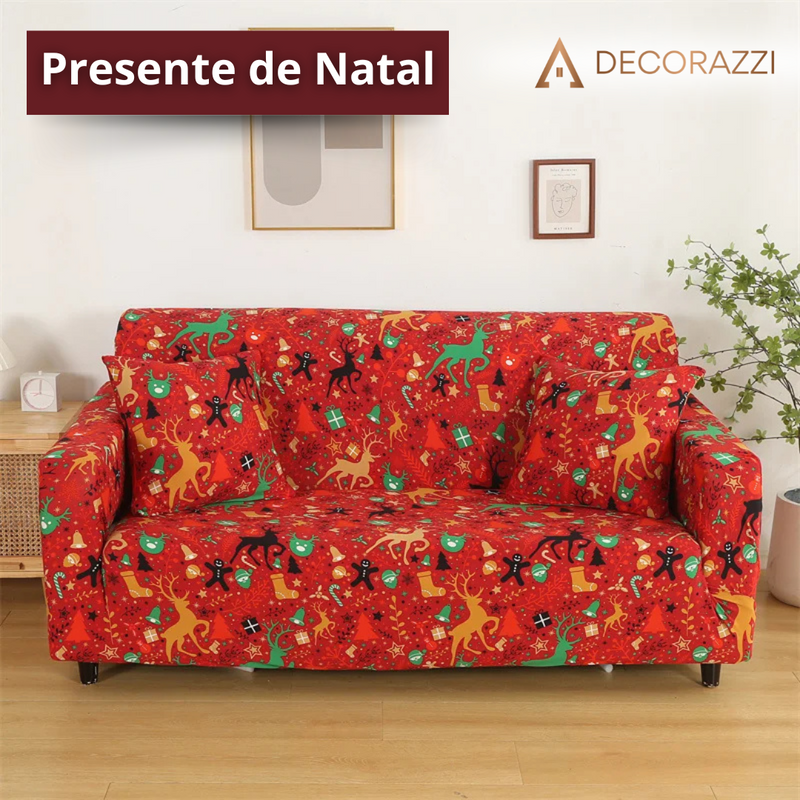 CAPA DE SOFÁ DE NATAL ANTIDERRAPANTE